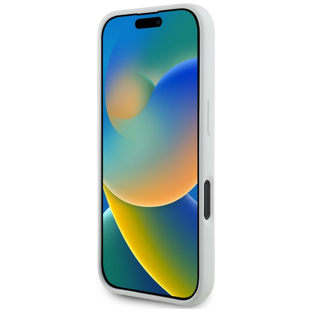 Étui MagSafe pour Apple iPhone 16, Karl Lagerfeld, Silicone Têtes de Karl & Choupette, Beige