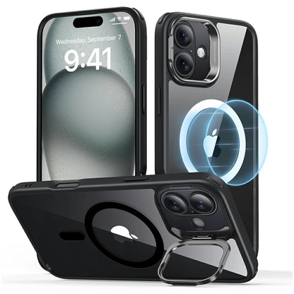 Coque MagSafe pour Apple iPhone 16 Plus, ESR, Classic Hybrid Kickstand, Noire Transparente