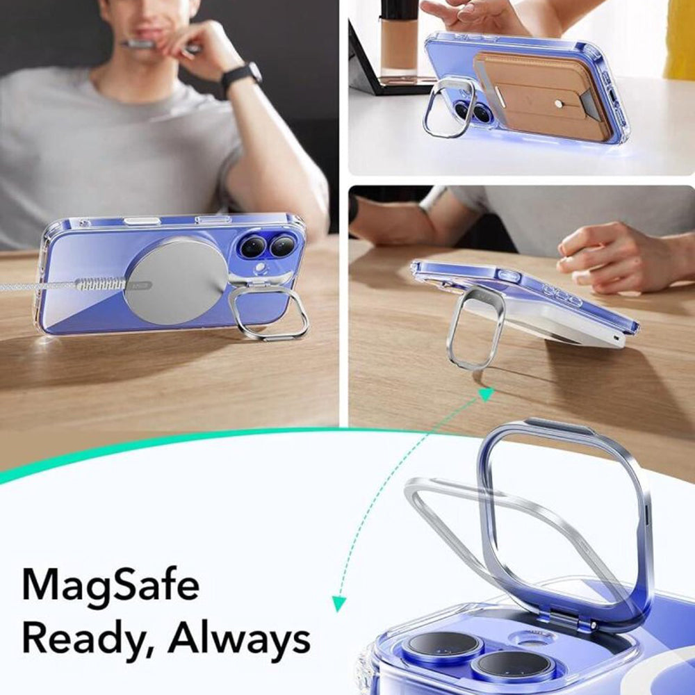 Coque MagSafe pour Apple iPhone 16 Plus, ESR, Classic Hybrid Kickstand Slide, Transparente