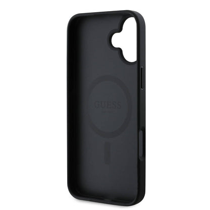 Étui MagSafe pour Apple iPhone 16 Plus, Guess, 4G Printed Stripes, Noir