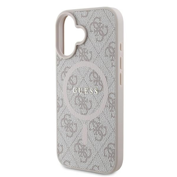 Étui MagSafe pour Apple iPhone 16 Plus, Guess, 4G Ring Classic Logo, Rose