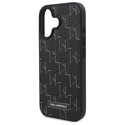 Coque MagSafe pour Apple iPhone 16 Plus, Karl Lagerfeld, Hot Stamp, Noire