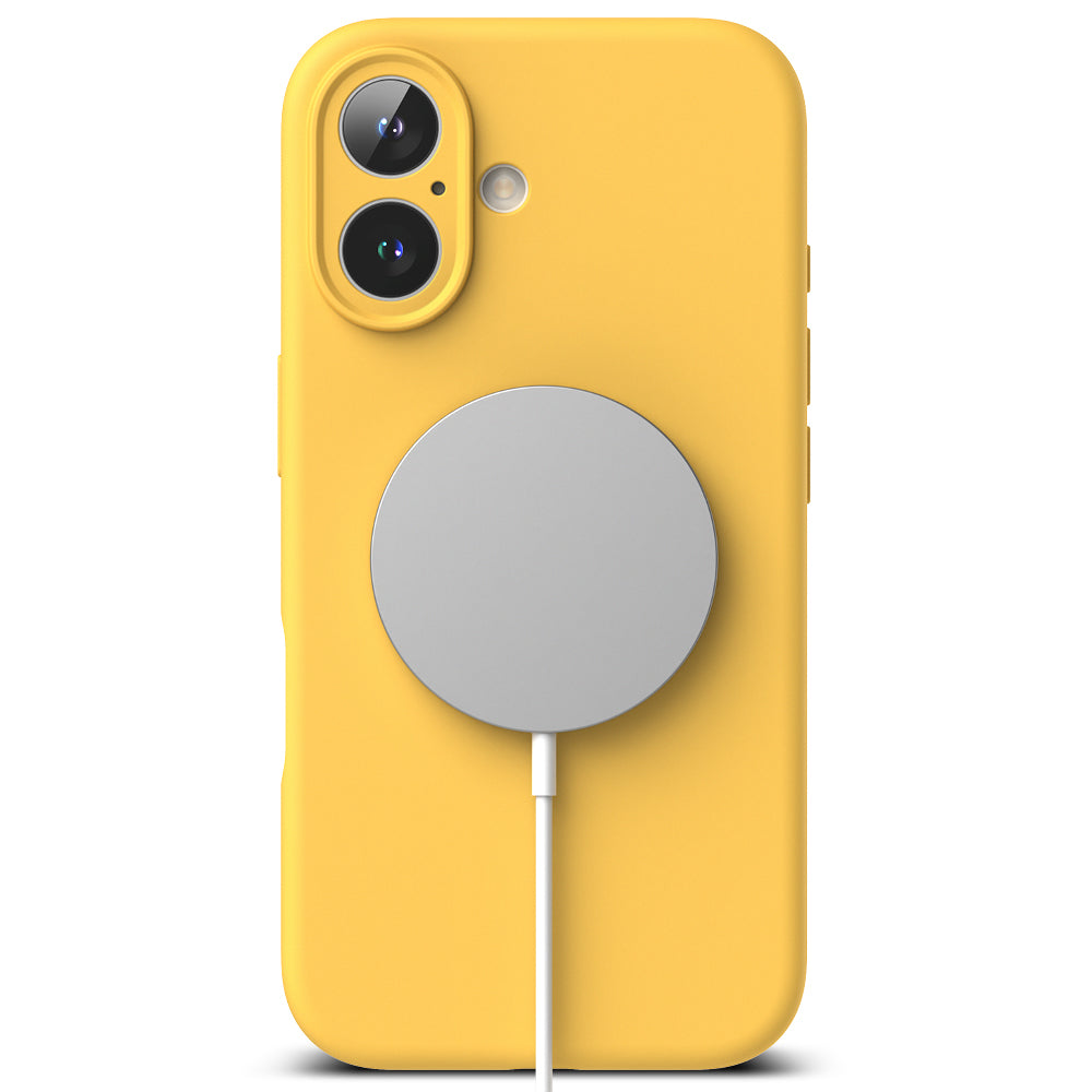 Coque MagSafe pour Apple iPhone 16 Plus, Ringke, Silicone, Jaune