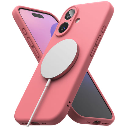 Coque MagSafe pour Apple iPhone 16 Plus, Ringke, Silicone, Rose