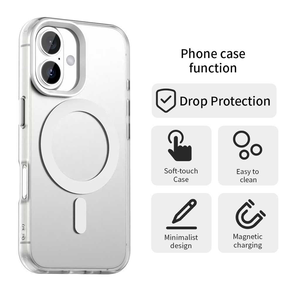Coque MagSafe pour Apple iPhone 16 Plus, Techsuit, CandyCase, Blanche
