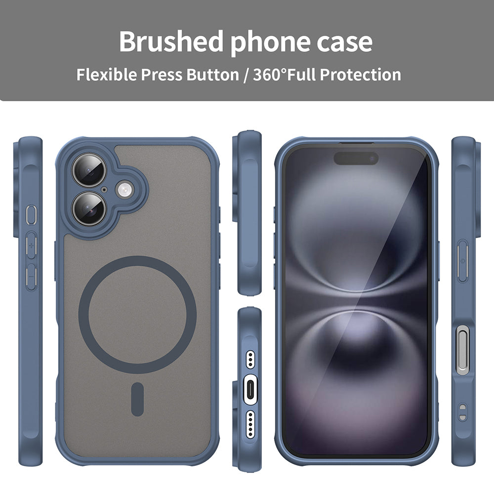 Coque MagSafe pour Apple iPhone 16 Plus, Techsuit, HaloFrost II, Bleu marine
