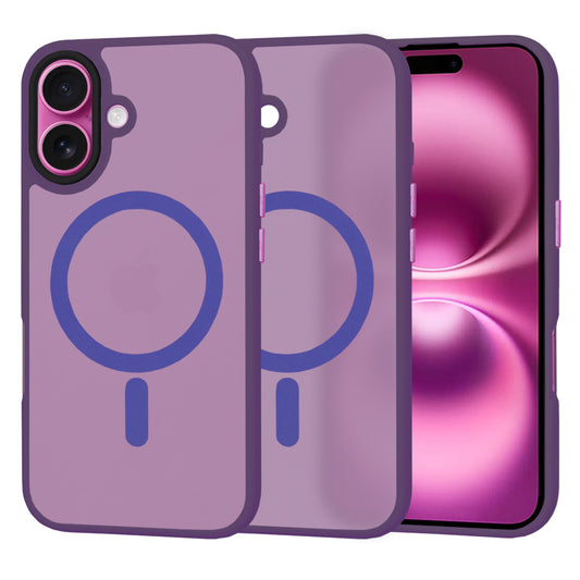 Coque MagSafe pour Apple iPhone 16 Plus, Techsuit, HaloFrost, Violet Foncé