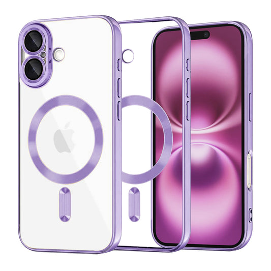 Coque MagSafe pour Apple iPhone 16 Plus, Techsuit, Luxury Crystal, Violet Clair