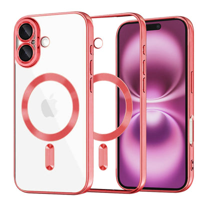 MagSafe Case for Apple iPhone 16 Plus, Techsuit, Luxury Crystal, Red