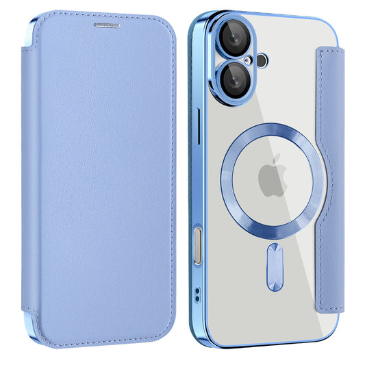 Coque MagSafe pour Apple iPhone 16 Plus, Techsuit, SmartMag Book, Bleu