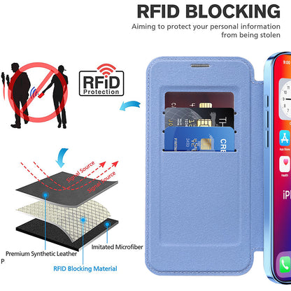 Coque MagSafe pour Apple iPhone 16 Plus, Techsuit, SmartMag Book, Bleu
