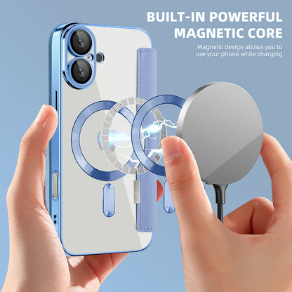Coque MagSafe pour Apple iPhone 16 Plus, Techsuit, SmartMag Book, Bleu