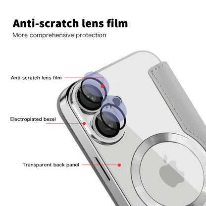 Coque MagSafe pour Apple iPhone 16 Plus, Techsuit, SmartMag Book, Gris