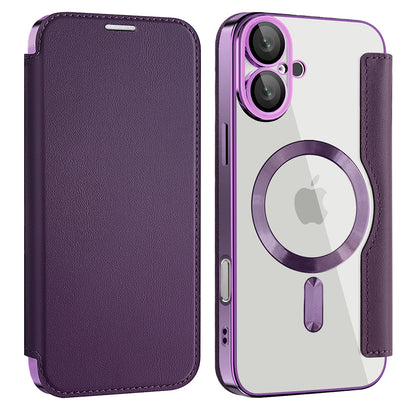Coque MagSafe pour Apple iPhone 16 Plus, Techsuit, SmartMag Book, Violet