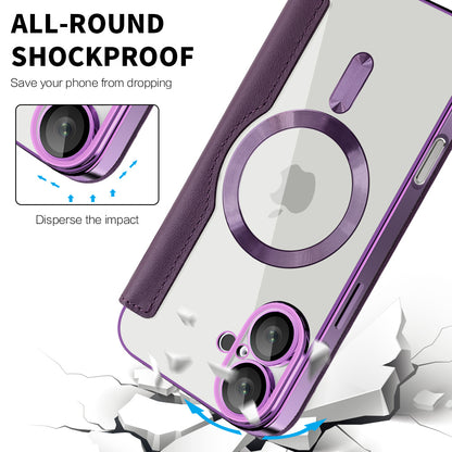 Coque MagSafe pour Apple iPhone 16 Plus, Techsuit, SmartMag Book, Violet