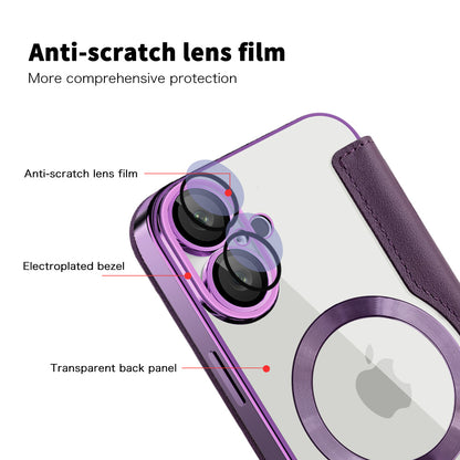 Coque MagSafe pour Apple iPhone 16 Plus, Techsuit, SmartMag Book, Violet