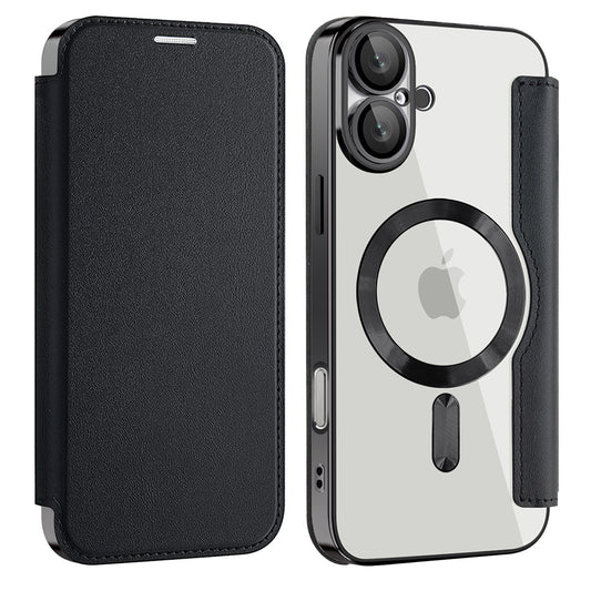 Coque MagSafe pour Apple iPhone 16 Plus, Techsuit, SmartMag Book, Noire