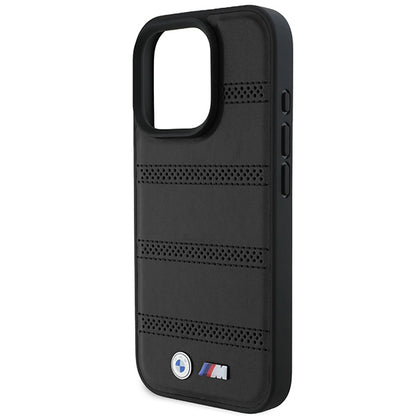 Coque MagSafe pour Apple iPhone 16 Pro, BMW, M Perforated And Stitched Line, Noire