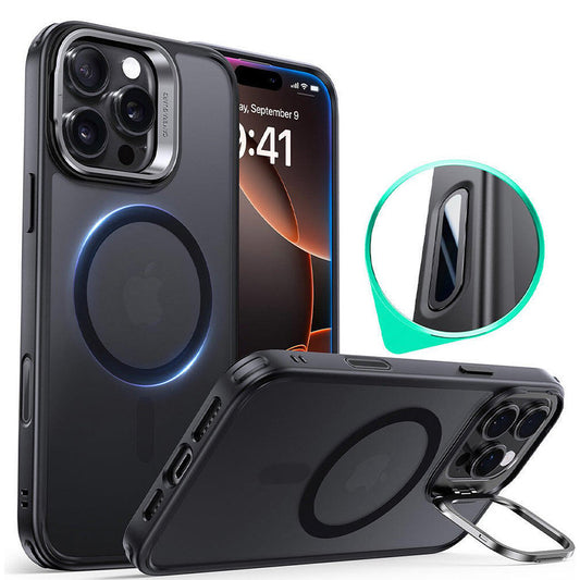 Housse MagSafe pour Apple iPhone 16 Pro, ESR, Classic Hybrid Kickstand Slide, Noir Satiné
