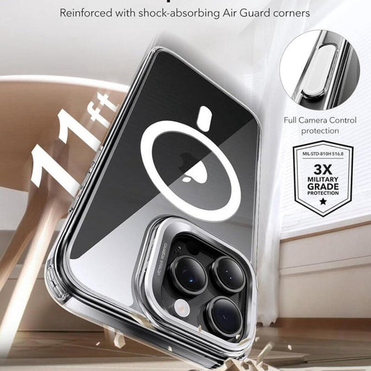 Coque MagSafe pour Apple iPhone 16 Pro, ESR, Classic Hybrid Kickstand Slide, Transparente