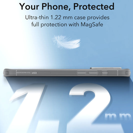 Housse MagSafe pour Apple iPhone 16 Pro, ESR, Zero, Gris Satiné
