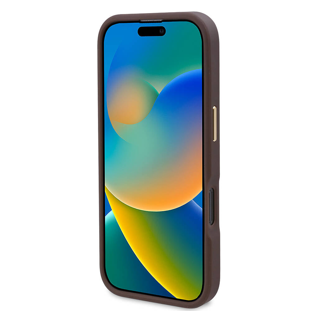 Coque MagSafe pour Apple iPhone 16 Pro, Guess, Plaque Logo 4G, Rose