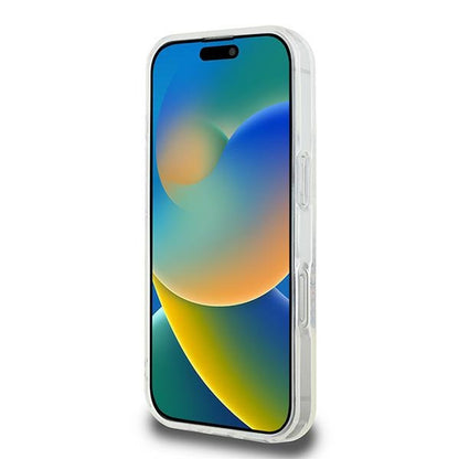 Étui MagSafe pour Apple iPhone 16 Pro, Guess, Couronne de Fleurs IML, Transparent