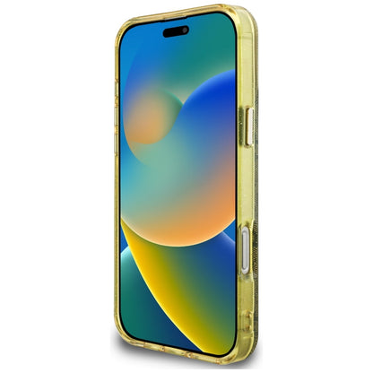 Étui MagSafe pour Apple iPhone 16 Pro, Guess, IML Glitter 4G Circle Triangle, Marron