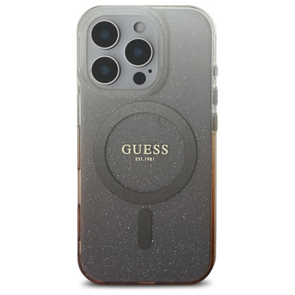 Étui MagSafe pour Apple iPhone 16 Pro, Guess, IML Glitter Gradient, Marron