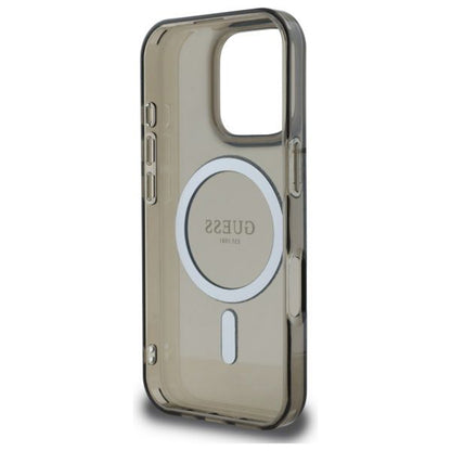 Étui MagSafe pour Apple iPhone 16 Pro, Guess, IML Glitter Ring, Noir