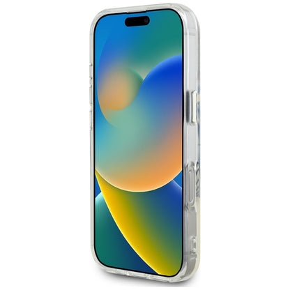 Étui MagSafe pour Apple iPhone 16 Pro, Guess, IML Cercle Métallique Coloré, Rose