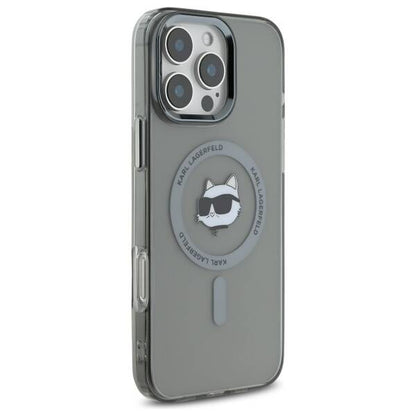 Housse MagSafe pour Apple iPhone 16 Pro, Karl Lagerfeld, IML Metal Choupette's Head, Noire