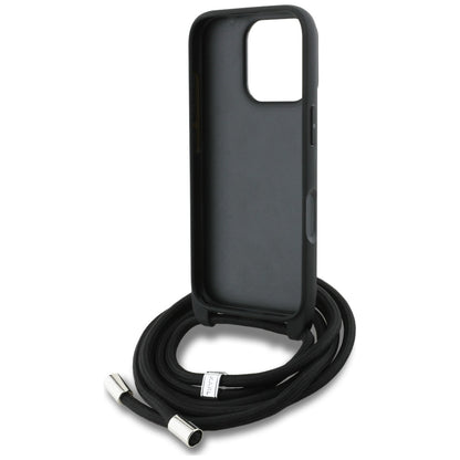 Étui MagSafe pour Apple iPhone 16 Pro, Karl Lagerfeld, Saffiano Crossbody, Noir