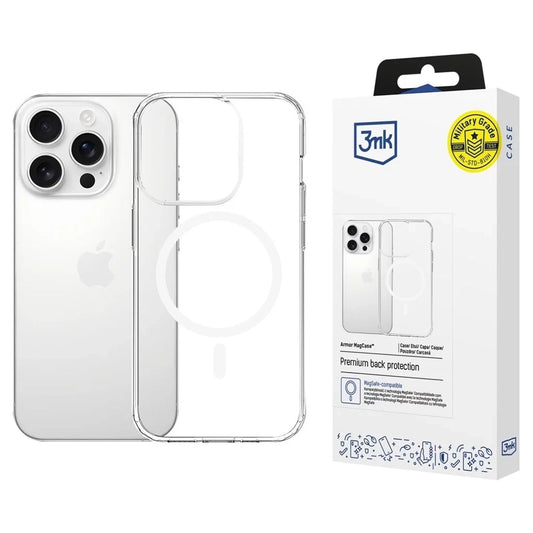 Coque MagSafe pour Apple iPhone 16 Pro Max, 3MK, Armor MagCase, Transparente