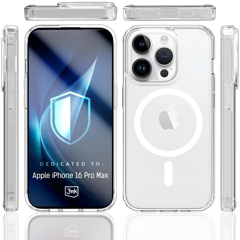 Coque MagSafe pour Apple iPhone 16 Pro Max, 3MK, Armor MagCase, Transparente