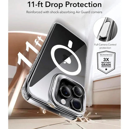 Coque MagSafe pour Apple iPhone 16 Pro Max, ESR, Classic Hybrid Kickstand Slide, Transparente