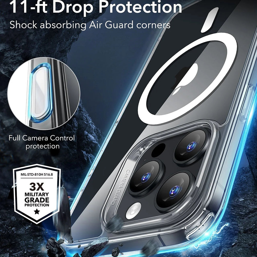 Coque MagSafe pour Apple iPhone 16 Pro Max, ESR, Classic Hybrid Slide, Transparente
