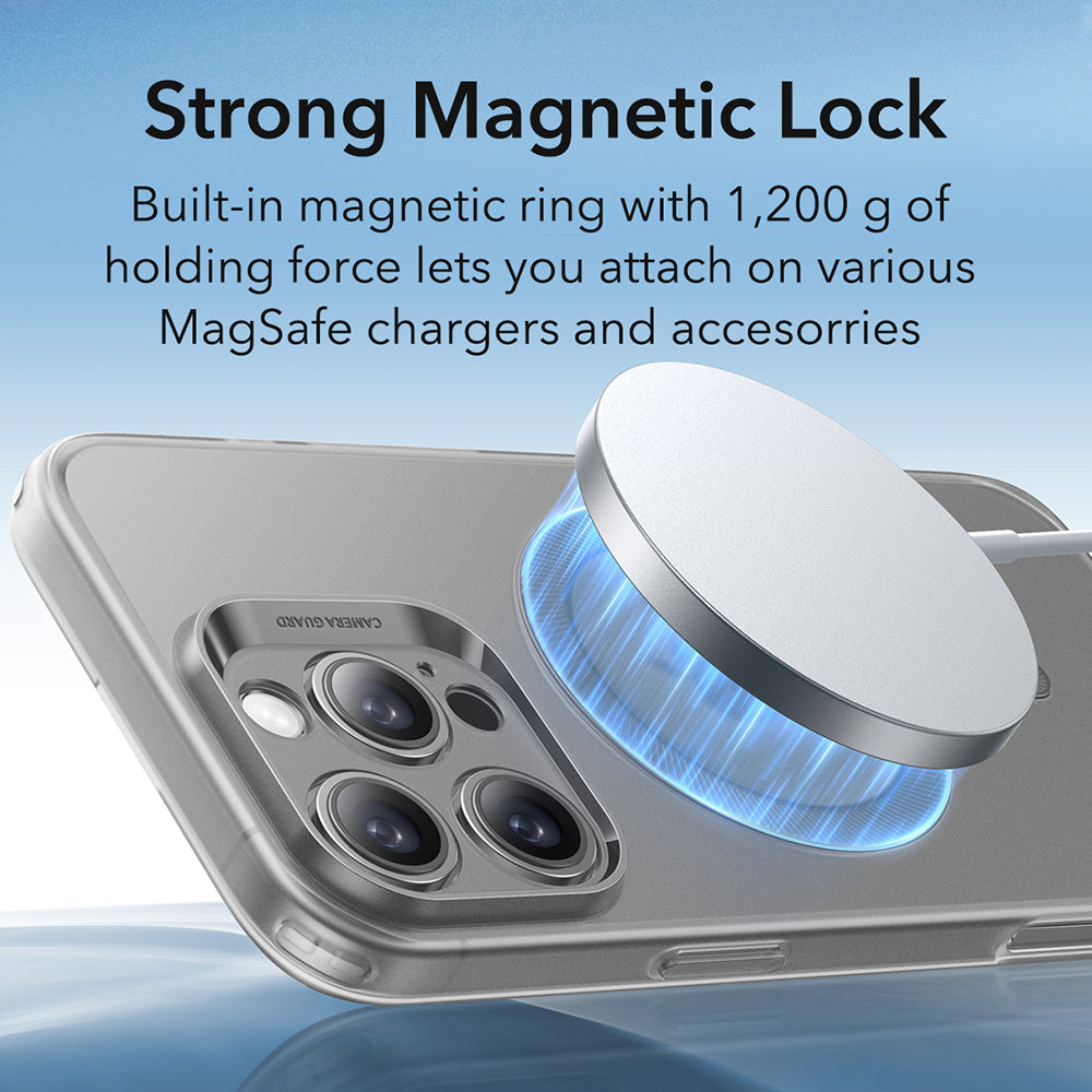 Housse MagSafe pour Apple iPhone 16 Pro Max, ESR, Zero, Gris Satiné