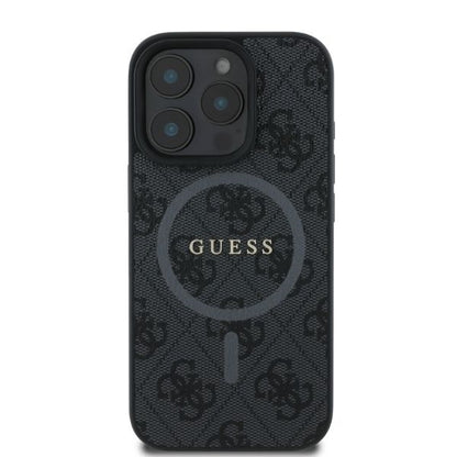 Coque MagSafe pour Apple iPhone 16 Pro Max, Guess, 4G Ring Classic Logo, Noire