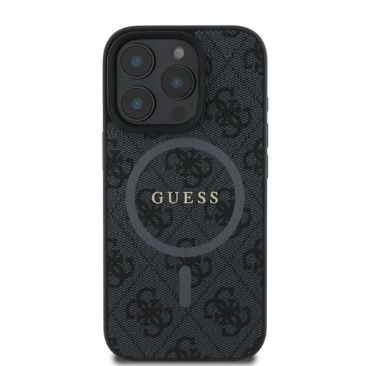 Coque MagSafe pour Apple iPhone 16 Pro Max, Guess, 4G Ring Classic Logo, Noire