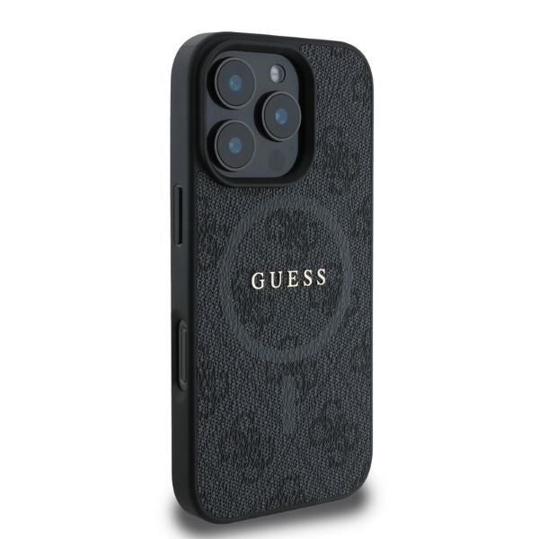 Coque MagSafe pour Apple iPhone 16 Pro Max, Guess, 4G Ring Classic Logo, Noire