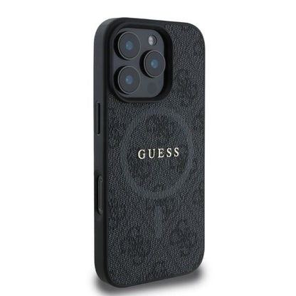 Coque MagSafe pour Apple iPhone 16 Pro Max, Guess, 4G Ring Classic Logo, Noire