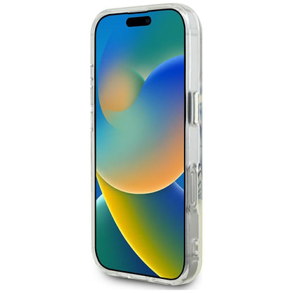 Étui MagSafe pour Apple iPhone 16 Pro Max, Guess, Cercle Métallique Coloré IML, Rose