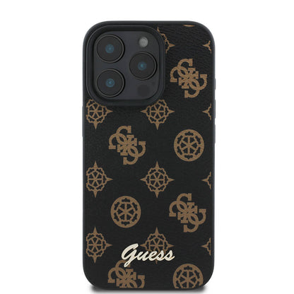 Coque MagSafe pour Apple iPhone 16 Pro Max, Guess, Peony Script, Noire