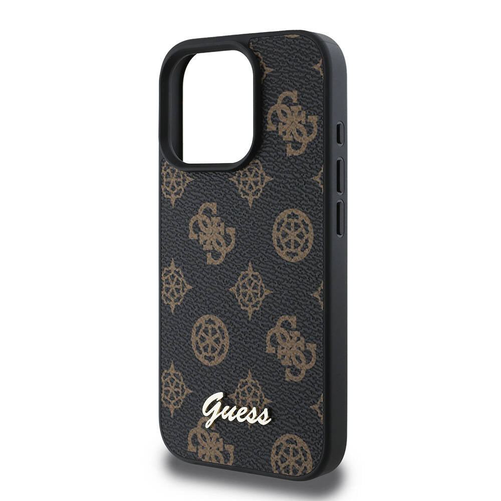 Coque MagSafe pour Apple iPhone 16 Pro Max, Guess, Peony Script, Noire