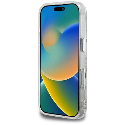 Étui MagSafe pour Apple iPhone 16 Pro Max, Karl Lagerfeld, Motif Script Karl IML, Blanc