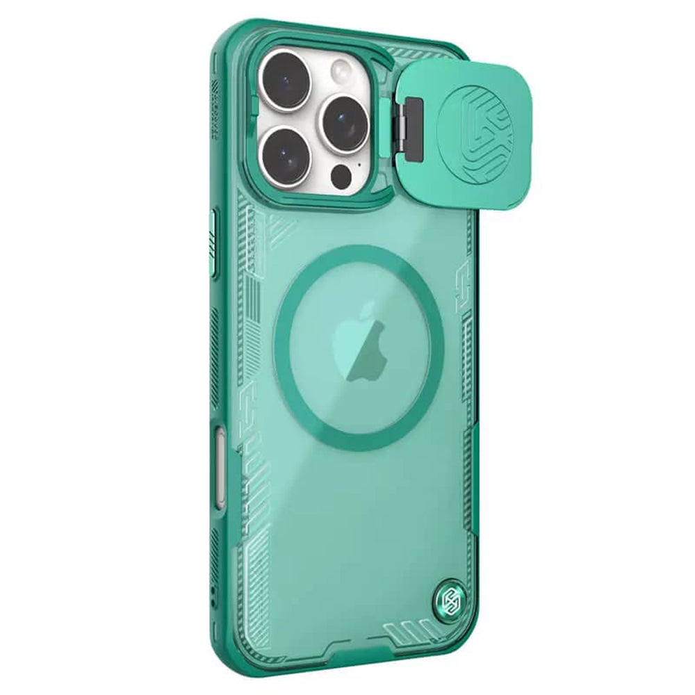 Coque MagSafe pour Apple iPhone 16 Pro Max, Nillkin, Iceblade Prop (sans découpe pour caméra), Vert
