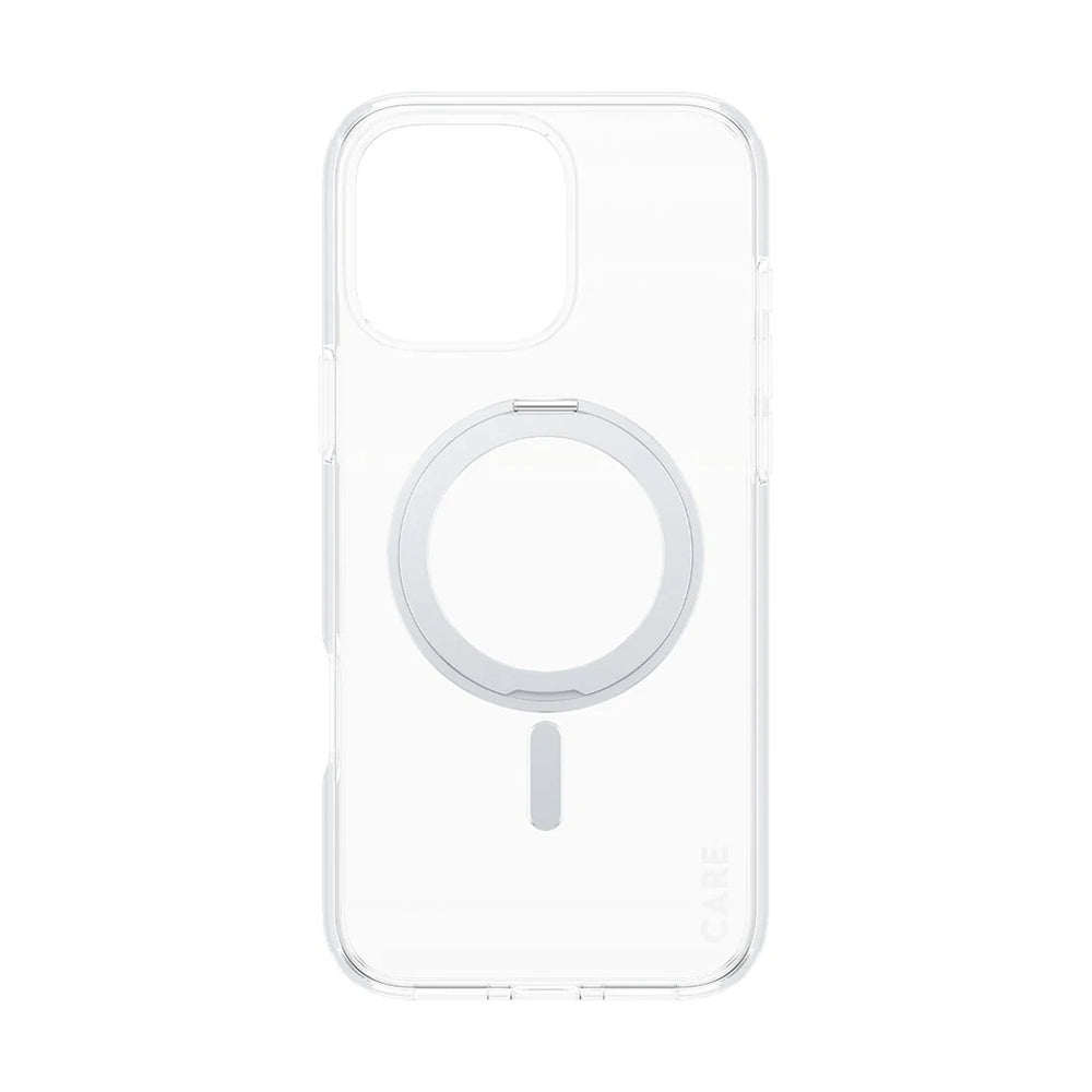 Housse MagSafe pour Apple iPhone 16 Pro Max, PanzerGlass, Fonction Support Kickstand, Transparente Argentée