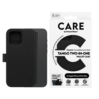 Étui MagSafe pour Apple iPhone 16 Pro Max, PanzerGlass, Fonction Care Tango Two-in-One, Noir