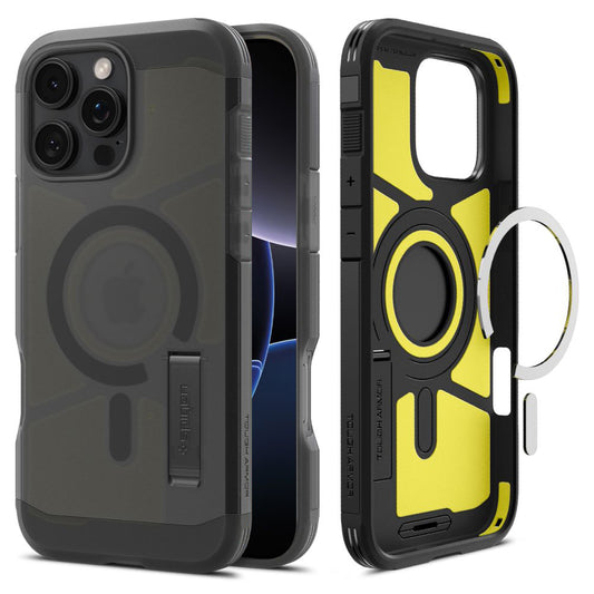 Coque MagSafe pour Apple iPhone 16 Pro Max, Spigen, Tough Armor, Noir Satiné ACS09070